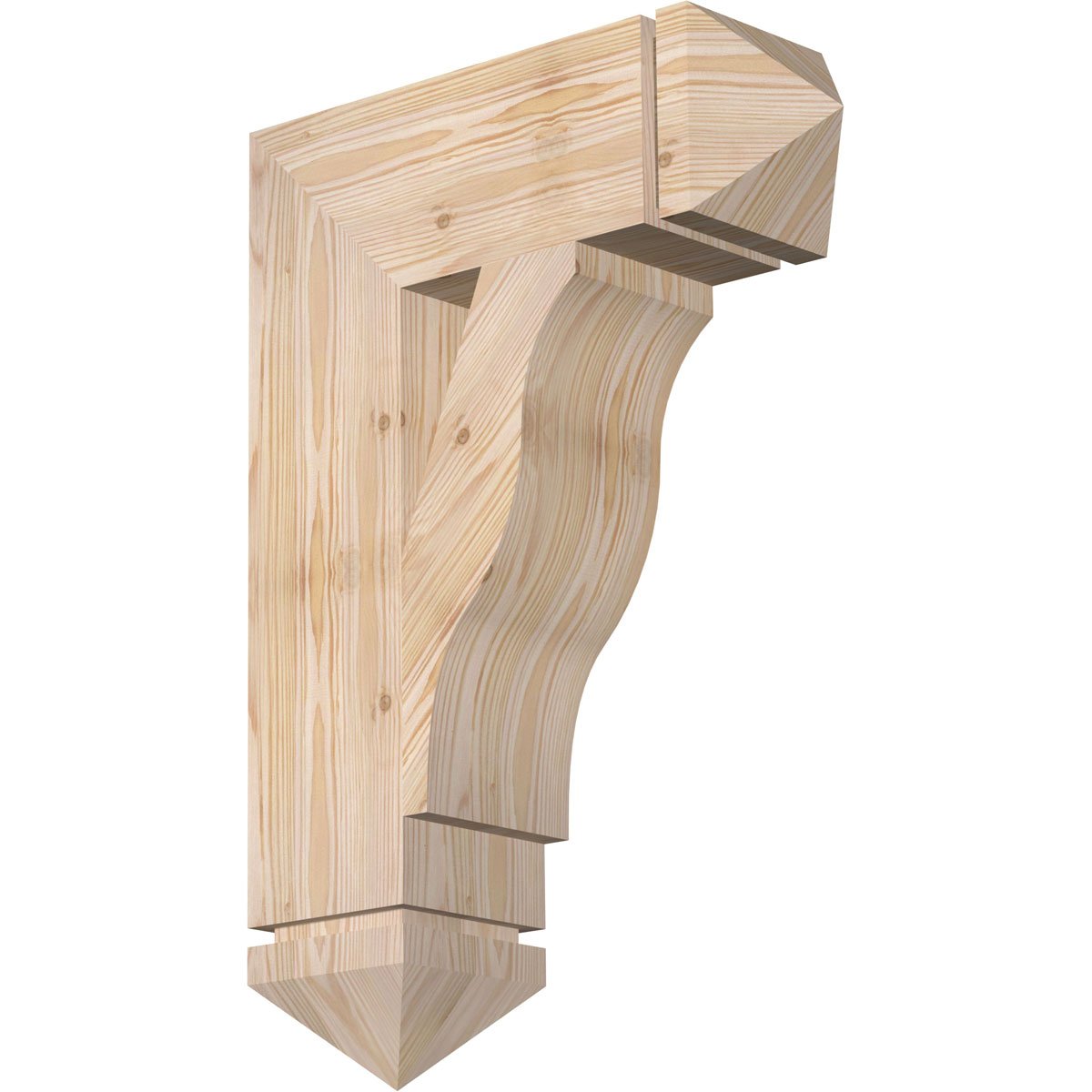 Ekena Millwork Funston Arts & Crafts Smooth Bracket, Douglas Fir, 5 1/2"W x 18"D x 26"H BKT06X18X26FST03SDF - alternate 1